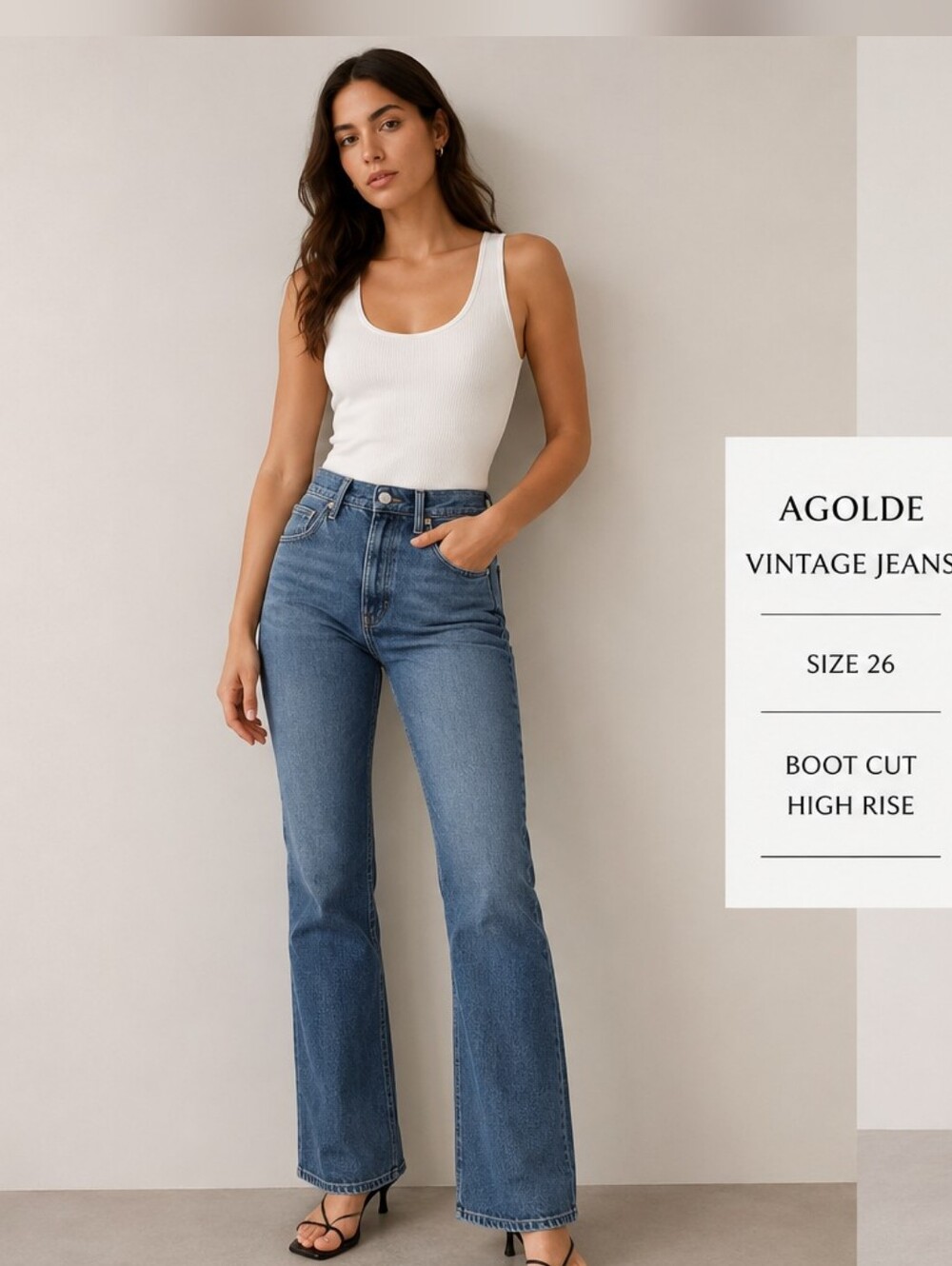 Agolde High Rise The vintage Straight Leg Jeans in Dark Blue Wash
